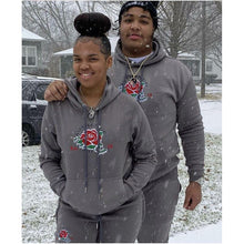 Load image into Gallery viewer, Grey "Rose" Jogging Suit