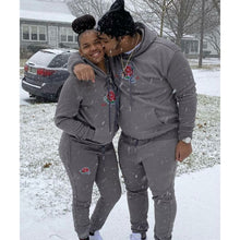 Load image into Gallery viewer, Grey &quot;Rose&quot; Jogging Suit

